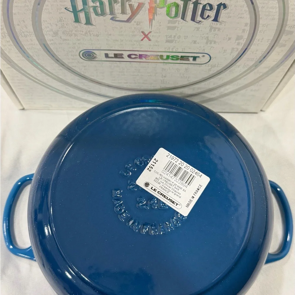 Le Creuset Blue Dutch Oven with Cream Lid